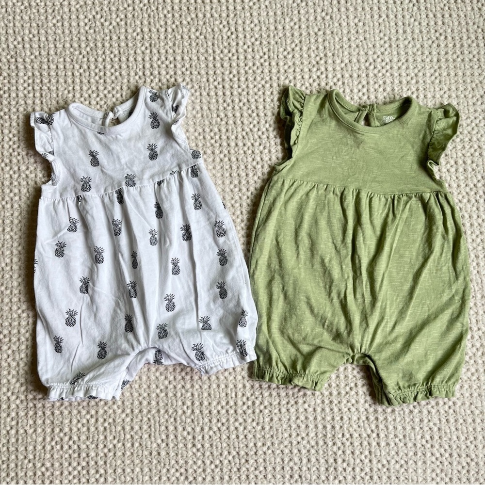 Fred & Flo Baby Girl 2 Pack Romper Set